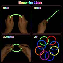 8 inch (khoảng 20,3 cm) Phụ kiện tiệc phát sáng trong bóng tối Vòng cổ vòng tay phát sáng neon cho người lớn Sinh nhật Giáng sinh Phục sinh Ngày lễ tình nhân Quà tặng tiệc cưới, 100 chiếc/gói - Nhiều màu - Xem 4
