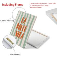 1pc LA DOLCE VITA Art Print, Italian Summer Wall Art, Italian Quote Poster, Coastal Wall Art, Euro Art Print, Aesthetic Italian Art,Canvas Wall Poster, Bedroom Living Room Hallway Decoration Gifts Birthday Graduation - Multicolor - View 8