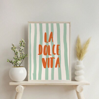 1 件 LA DOLCE VITA 艺术印刷品、意大利夏季墙壁艺术、意大利引文海报、沿海墙壁艺术、时尚欧洲艺术印刷品、美学意大利艺术、帆布墙壁海报、卧室客厅走廊装饰