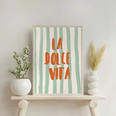1 件 LA DOLCE VITA 艺术印刷品、意大利夏季墙壁艺术、意大利引文海报、沿海墙壁艺术、时尚欧洲艺术印刷品、美学意大利艺术、帆布墙壁海报、卧室客厅走廊装饰