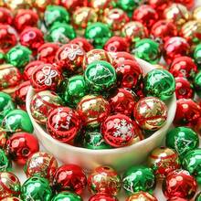 10/20 件圣诞珠亚克力混合圆形雪花红色、金色、绿色、隔珠适用于珠宝制作 DIY 吊坠手链圣诞装饰 - 聖誕節亞克力珠 - 查看 1