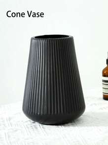 1 件条纹塑料花瓶简单装饰，适用于插花、家居装饰、花瓶、餐桌装饰