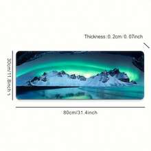 1 件风景冰山和绿色极光鼠标垫游戏鼠标垫多尺寸键盘桌垫橡胶防滑办公鼠标垫办公桌配件键盘桌垫适用于学校办公室礼物送给朋友和家人 - 多色 - 查看 4