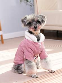 1 chiếc áo khoác cho chó, áo khoác chống gió, giữ ấm, lót nhiệt cho chó mèo nhỏ sử dụng vào mùa thu/đông - Xám - Xem 4