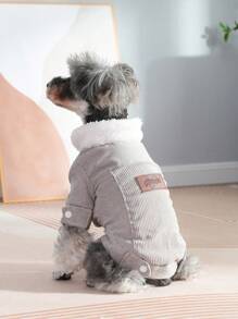 1 chiếc áo khoác cho chó, áo khoác chống gió, giữ ấm, lót nhiệt cho chó mèo nhỏ sử dụng vào mùa thu/đông - Xám - Xem 5