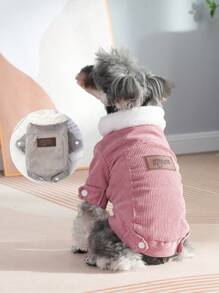 1 chiếc áo khoác cho chó, áo khoác chống gió, giữ ấm, lót nhiệt cho chó mèo nhỏ sử dụng vào mùa thu/đông - Xám - Xem 1