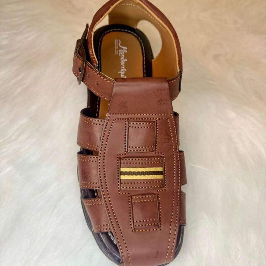 sandalia huarache de hombre muy comodo, de excelente calidad y apto para cualquier edad - Café integral - Ver 1