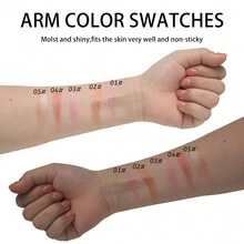 Clubday 5 色独立压制粉状腮红盘，精细研磨，明亮，高色度，高光和眼影合一，便于携带和补妆 - 彩色 - 查看 11