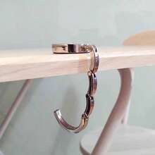 Móc treo có thể gập lại, móc cạnh bàn, móc bàn bằng kim loại, tiết kiệm sức lao động cho văn phòng, bàn học, tiện lợi khi đi du lịch - Nhiều màu - Xem 2