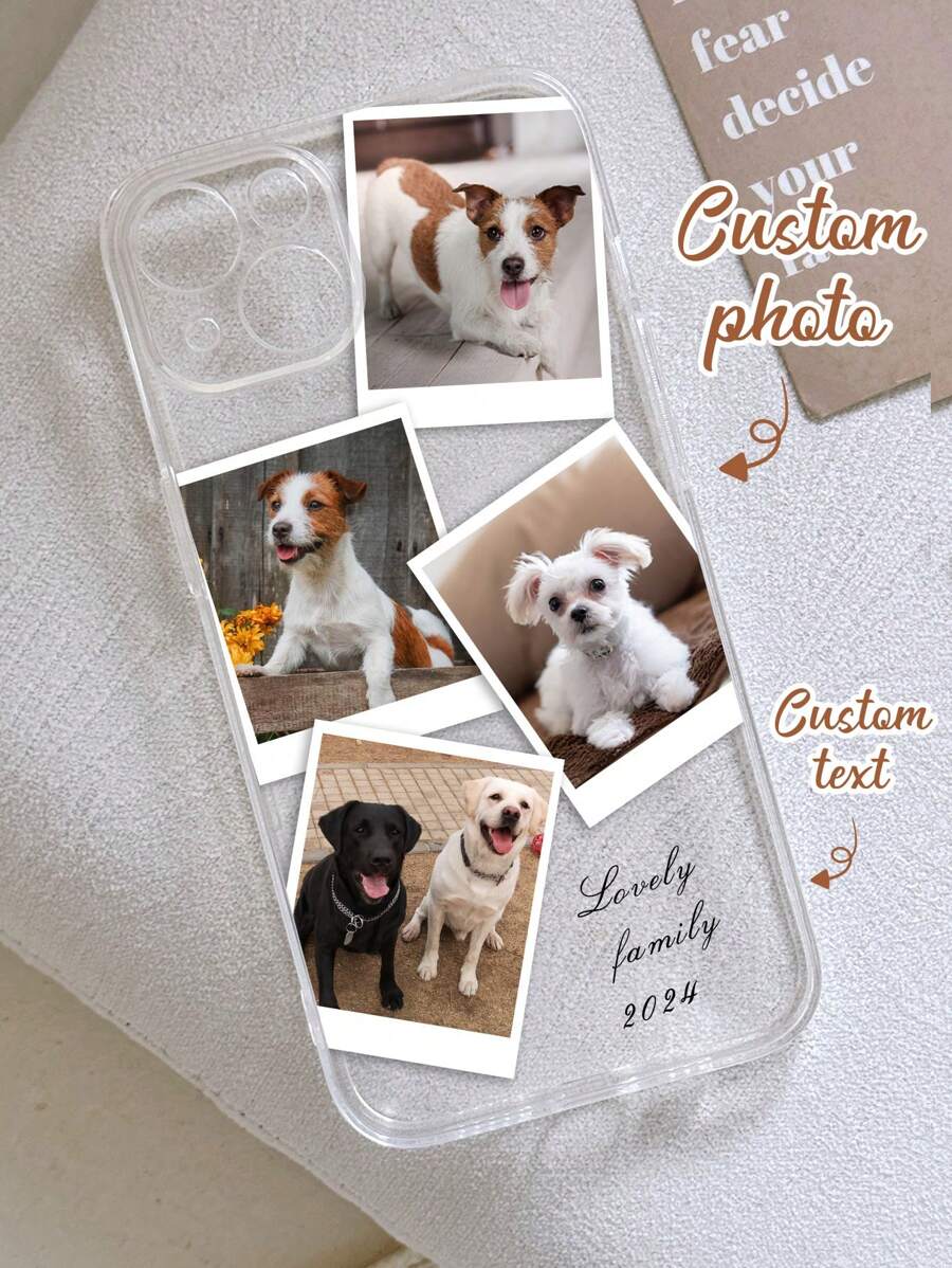 Customized Cute & Sexy Photo Phone Case, Suitable For Daily Life, Girlfriend, Friends, Landscape, Beach, Swimming, Pets, Compatible With IPhone 11 Pro/13 Pro/15 Pro Max, XR, 13, 15, 16 Pro Max, Transparent Soft TPU Protective Cover,2025 Halloween Accessories,Cell Phones & Accessories,Photo Customized Phone Case, Customized Phone Cover - Clear - View 1