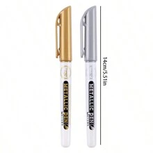 2 支金属工艺笔创意文具油漆笔贺卡贺卡便签笔婚礼派对签名笔金色银色闪光酷炫涂鸦笔 - 彩色 - 查看 7