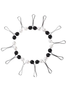 12 Stück/Set Kopftuch Clips, Kopftuch Pins, Schal Accessoires, Schal Schnalle, Kopftuch Clips, Kunstperle Schal, Clips Frauen Brosche