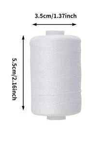 Juego de 1/2/4 piezas de 300m de hilo de coser de poliéster, fuerte y duradero, en negro y blanco para máquinas y costura a mano - en blanco y negro - Ver 2