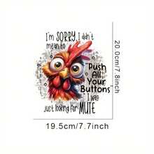 1/2/3 piezas Pegatinas divertidas de gallo transferibles por calor - Pegatinas de vinilo lavables de colores para personalizar camisetas, almohadas, vaqueros y mochilas DIY