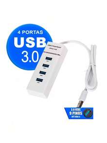 "USB 3.0 HUB With 4 Ports" 5GBPS 4 In 1 High Speed Adapter Expander Immediate Shipping - 白色 - 查看 1