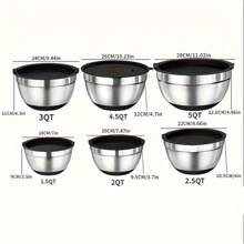 26pcs Mixing Bowl With Lid, Stainless Steel Mixing Bowl With 3 Grater Attachments, Metal Nesting Bowl And Black Airtight Lid, For Baking/Cooking