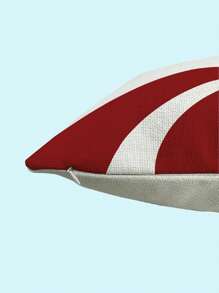 2pcs Red & White Swirl Striped Throw Pillow Covers, Simple Geometric Perfect For Home Living Room Sofa Bedroom Decoration Cushion Cover (No Filling) - Red and White - View 4