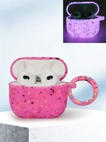 Apple 1pc Night Luminous Silicone Soft Protective Case Compatible With Airpods Pro, Fluorescent Airpods 4 Earphone Cover - Buckle - View 30