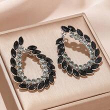 1 Cặp bông tai hình giọt nước bằng đá Rhinestone rỗng thời trang và quý phái, đồ trang trí đầy màu sắc và thanh lịch, quà tặng thích hợp cho phụ nữ - Nhiều màu - Xem 7