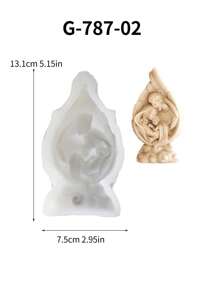 1 pieza Molde de alas de ángel, Cristo, vela de cera, ambientador de fragancia, yeso, molde de silicona de resina