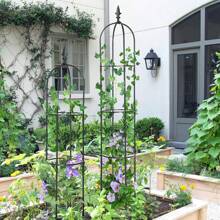 Metal Pergola Arbor, Outdoor Flower Garden Arch Trellis, Durable Steel Garden Arbor For Climbing Plants, Wedding Decoration, 7'8" H X 4'5" W - 花園格-B - 查看 6