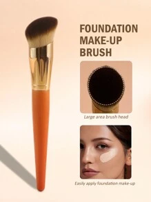 1 cọ tán kem nền tròn lớn, cọ trang điểm chuyên nghiệp lông tổng hợp, thích hợp để tạo khối với các sản phẩm mỹ phẩm dạng lỏng, kem, phấn và hỗn hợp. - Gỗ đỏ - Xem 1