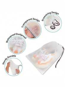 10pcs Clear Plastic Storage Bag Large Shoes Storage Organizer Portable Travel Shoe Packaging Bag Waterproof Shoe Bag Drawstring Shoe Bag Organizer For Men And Women With Drawstring Waterproof Travel Storage Bags For Packing Dust Bags Modern Floral Pattern Travel Shoe Bag Travel Essentials Travel Organizer For Beach Summer Vacation Back To School