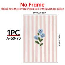 1 件腮红条纹极简花卉艺术印刷品、墙壁艺术、时尚装饰、抽象复古绘画、英式花园、花卉、小屋、帆布墙壁海报、墙壁海报墙壁艺术装饰壁画、家居装饰、海报艺术、卧室客厅走廊装饰 - 彩色 - 查看 16