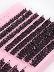 320 件高容量睫毛，D 形卷曲蓬松簇睫毛 - 黑色 - 查看 4