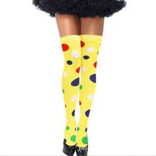 1 Đôi Tất Halloween, Giáng Sinh, Lễ Tạ Ơn, Tất Chú Hề, Tất Cổ Cao Chấm Bi, Quần Tất Thời Trang, Tất Đùi Hóa Trang, Tất Đầu Gối Dễ Thương Và Vui Nhộn, Tất Đầu Gối Hóa Trang Biểu Diễn Carnival Ball - Nhiều màu - Xem 9