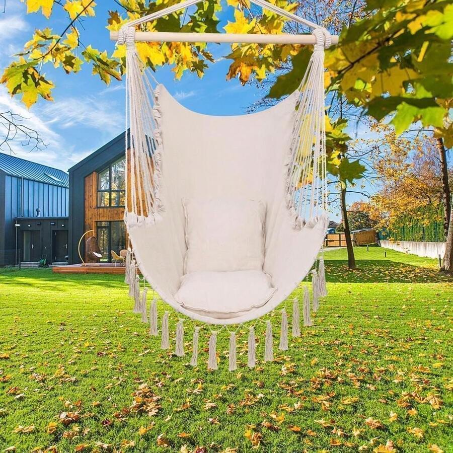 Deluxe Hammock Hanging Rope Patio Tree Sky Swing Chair Seat Outdoor