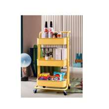 Carrito Auxiliar Estetica Multiuso 3 Estantes Con Pasamanoz, Estantes Metálicos, Carrito Organizador Multiusos 3 Niveles Metálico Con Ruedas, Estante de almacenamiento Carro de almacenamiento extensible de 3 niveles multifuncional utilizado en la oficina, dormitorio, Carros Negros Con Ruedas Carros Rodantes De Almacenamiento De 4 Niveles Carros De Cocina Mental Home Office Essentials Carro De Herramientas Carro De Organización De Limpieza - Amarillo - Ver 8