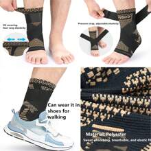 1 件男女通用脚踝支撑，古铜色脚踝套，适用于脚踝保护、跑步、锻炼、健身、举重、羽毛球、篮球等。 - 銅色 - 查看 6