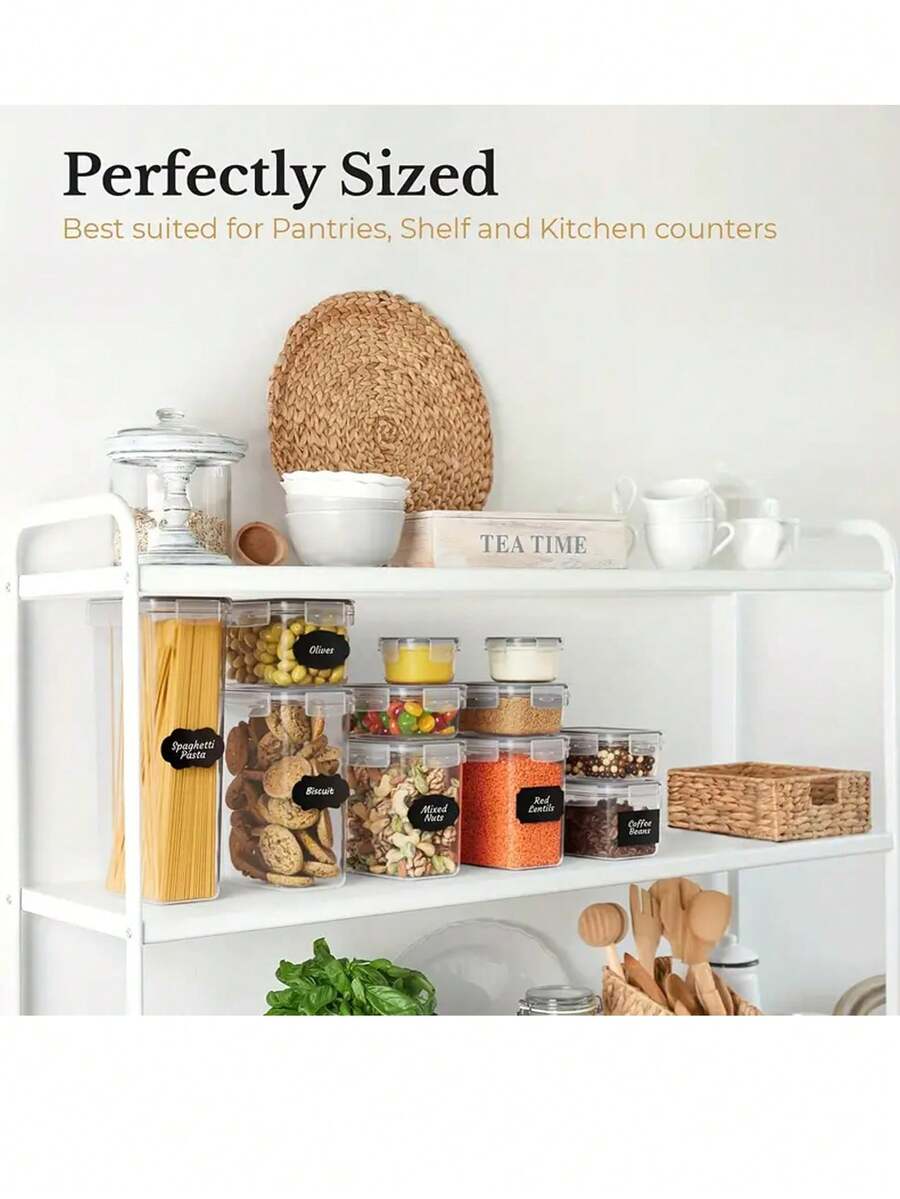 24pcs Airtight Food Storage Containers With Labels And Marker Keep