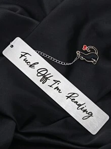 Stainless Steel Black Cat Bookmark With Chain: Adorable For Cat Lovers And Bookworms Christmas Gifts Gift Thanksgiving Y2K Gifts For Women - Multicolor - View 7