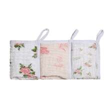 SOFT BAMBOO MAMI BIB CLOTH WITH PACIFIER CLIP - KIT WITH 3 UNITS BIB CLOTH FOR BABY DAD - Màu Hồng baby - Xem 1