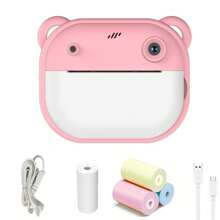 Instant Print Camera, Print Photo Selfie Video Digital Camera With Paper Film, Mini Learning Camera Gifts For Birthday Holiday Travel(No Memory Card But Can Be Printed Directly)