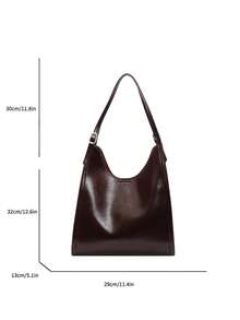 1 件复古大容量优雅多用途通勤腋下包女士 - 咖啡棕 - 查看 10