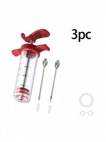 1pc/3pcs/4pcs Marinade Injector, Turkey Brining Syringe, Meat Tenderizer For Steak, Roast, BBQ Sauce And Injection - Multicolor - View 14