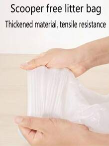 一次性猫砂袋、无尘宽松垃圾袋、抽绳便携式猫砂盆袋、加厚猫砂盆内衬袋 - 白色 - 查看 11