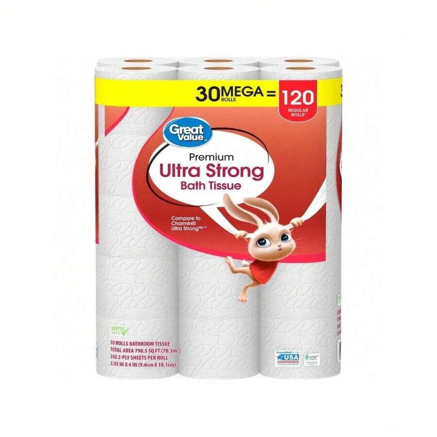 Ultra Strong Toilet Paper, 30 Mega Rolls Super High Quality Toilet