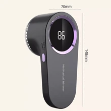 NetHong Electric Lint Remover Rechargeable Bobble Remover Fabric Shaver For Clothes NEW,USB Rechargeable Sweater Shaver, Power Lint Shaver, LED Display, Fuzz Remover, Pilling Remover, Portable Hairball Trimmer For Clothes, Bedding, Furniture, Carpet, Sofa, Cleaning Supplies, Cleaning Gadgets - Grey - View 11