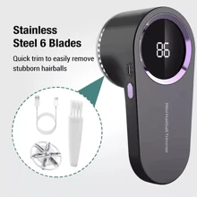 NetHong Electric Lint Remover Rechargeable Bobble Remover Fabric Shaver For Clothes NEW,USB Rechargeable Sweater Shaver, Power Lint Shaver, LED Display, Fuzz Remover, Pilling Remover, Portable Hairball Trimmer For Clothes, Bedding, Furniture, Carpet, Sofa, Cleaning Supplies, Cleaning Gadgets - Grey - View 4