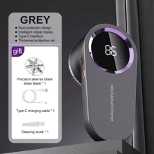 NetHong Electric Lint Remover Rechargeable Bobble Remover Fabric Shaver For Clothes NEW,USB Rechargeable Sweater Shaver, Power Lint Shaver, LED Display, Fuzz Remover, Pilling Remover, Portable Hairball Trimmer For Clothes, Bedding, Furniture, Carpet, Sofa, Cleaning Supplies, Cleaning Gadgets - Grey - View 5