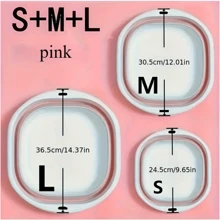 3 件/套超大可折叠拖把桶带提篮 - 移动可折叠地板清洁解决方案，适用于浴室和家庭使用 - 露营、钓鱼、海滩旅行的理想选择家居浴室装饰秋季装饰返校