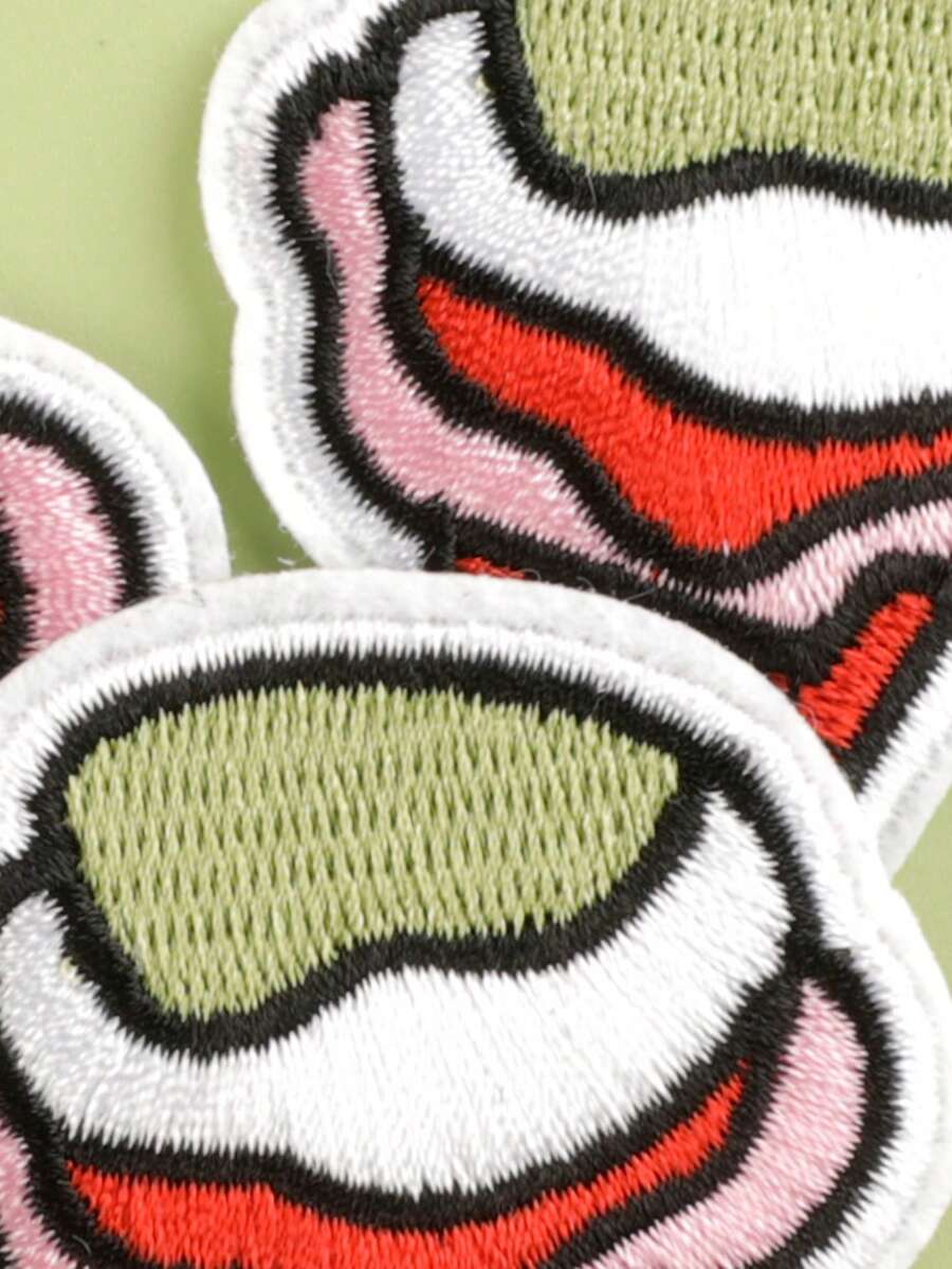 3pcs/Set Ice Cream Cone Pattern DIY Fabric Patch, Cute Cartoon Style