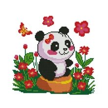 1 Set Animal Series Printed Cross Stitch Kit, DIY Stamped Cross Stitch 11CT Mesh 3-Strands Thread Embroidery Kit, Suitable For Beginners, Home Decor Cushion Pillow Cover