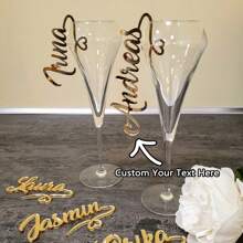 Customized Glass Decorations, Wedding Decor, Golden Decor, Glass Decor, Wedding Decor, Personalized Laser Cut Names, Gift For Father