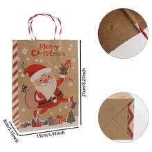 10 件套豪华牛皮纸圣诞手提袋 - 可重复使用、便携、带手柄的印刷礼品袋 - 非常适合节日送礼、新年 - 10pcs/5種款式各2個 - 查看 2