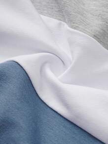 2 Stück/Set Baby Jungen Lässig Farbblock Langarm Rundhals Sweatshirt und Hose Set, Herbst/Winter